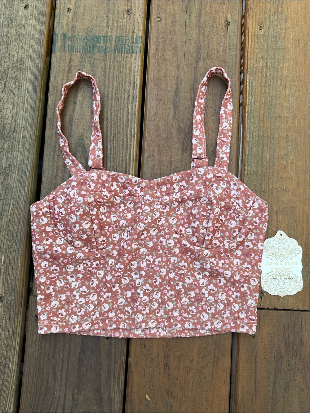 Altar'd State Floral Cropped Cami XS NWT